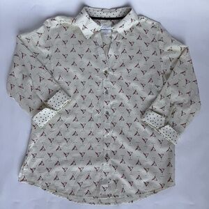 Women’s Foxcroft martini glass button down shirt Sz 12